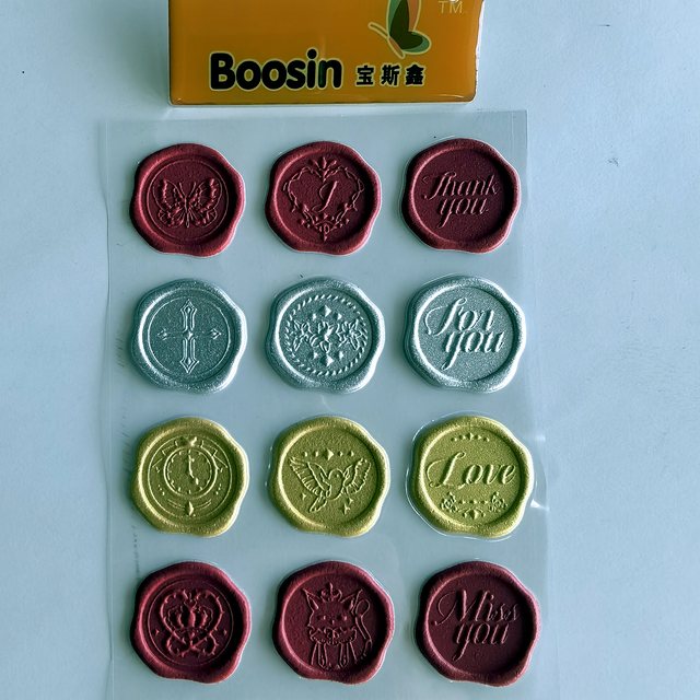 Sealing Wax Sticker, 2D Embossed Sticker