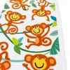Orange monkey flocking sticker sheet with soft textured surface