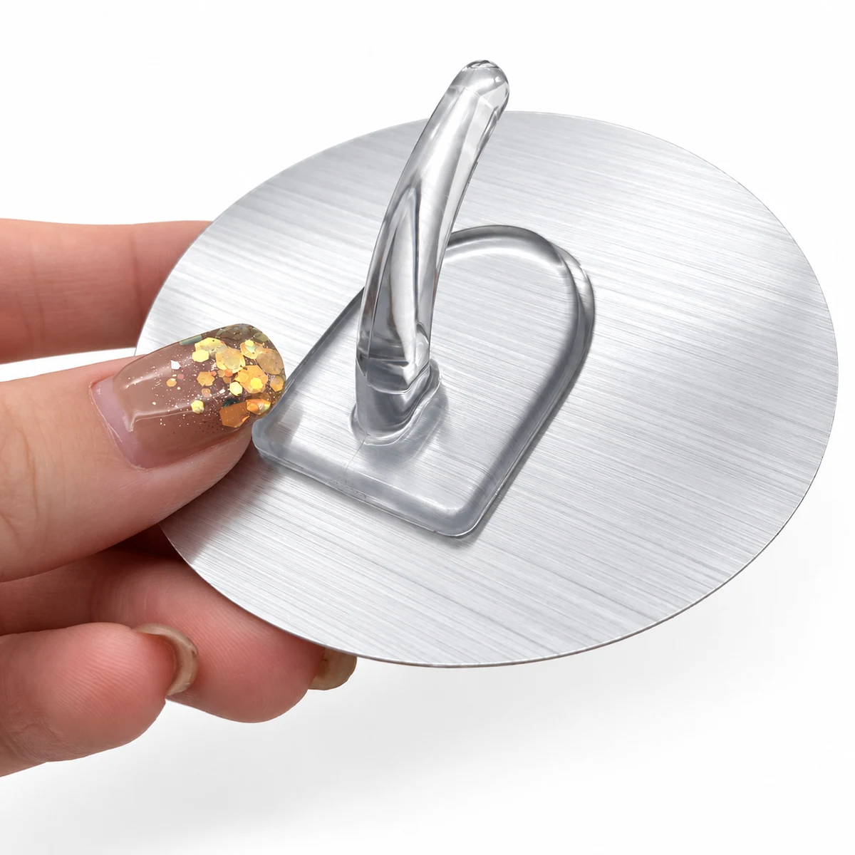 Custom transparent utility hook with removable backing for OEM retail projects
