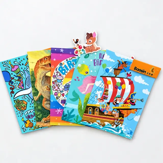 Custom reusable sticker book range with illustrated themed covers and reusable animal pieces
