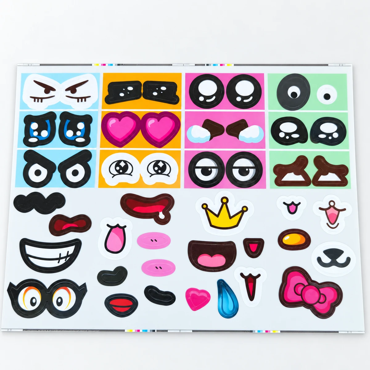 Custom reusable silicone facial-expression sticker sheets for OEM brands and wholesale projects