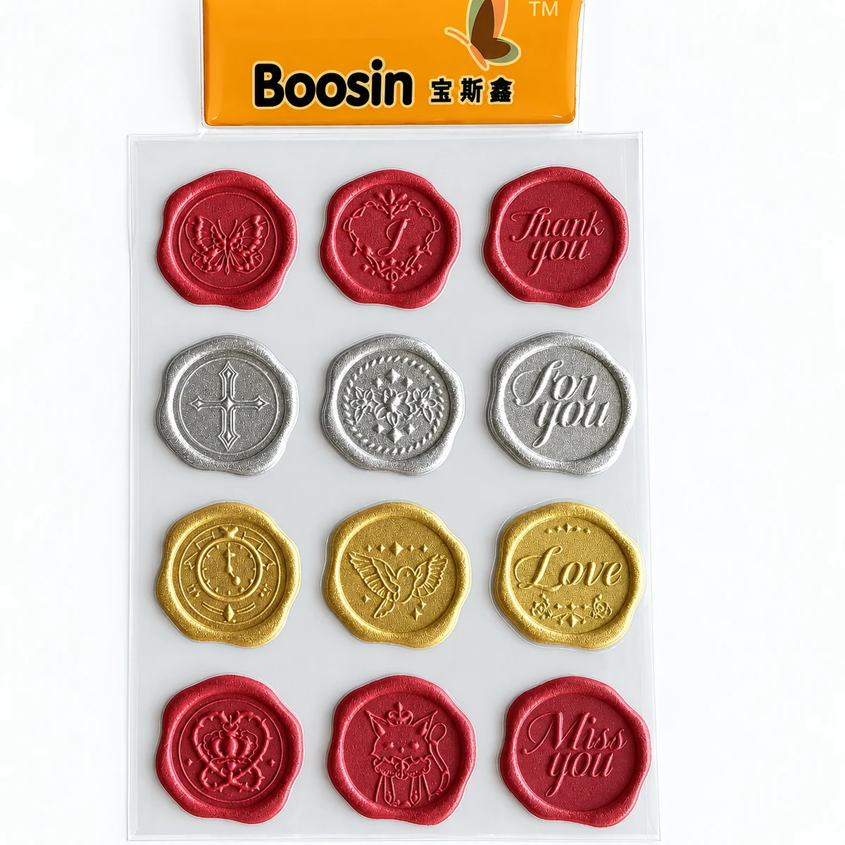 Custom Sealing Wax Sticker / 2D Embossed Sticker Manufacturer