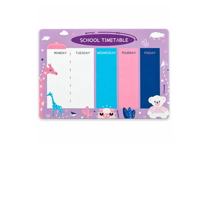 Custom reusable TPE timetable whiteboard by Boosin