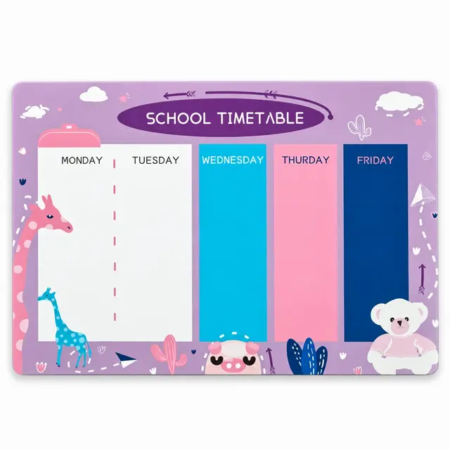 Custom reusable TPE school timetable whiteboard for OEM brand projects