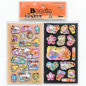 Custom liquid-filled novelty stickers for OEM brand artwork and wholesale stationery projects